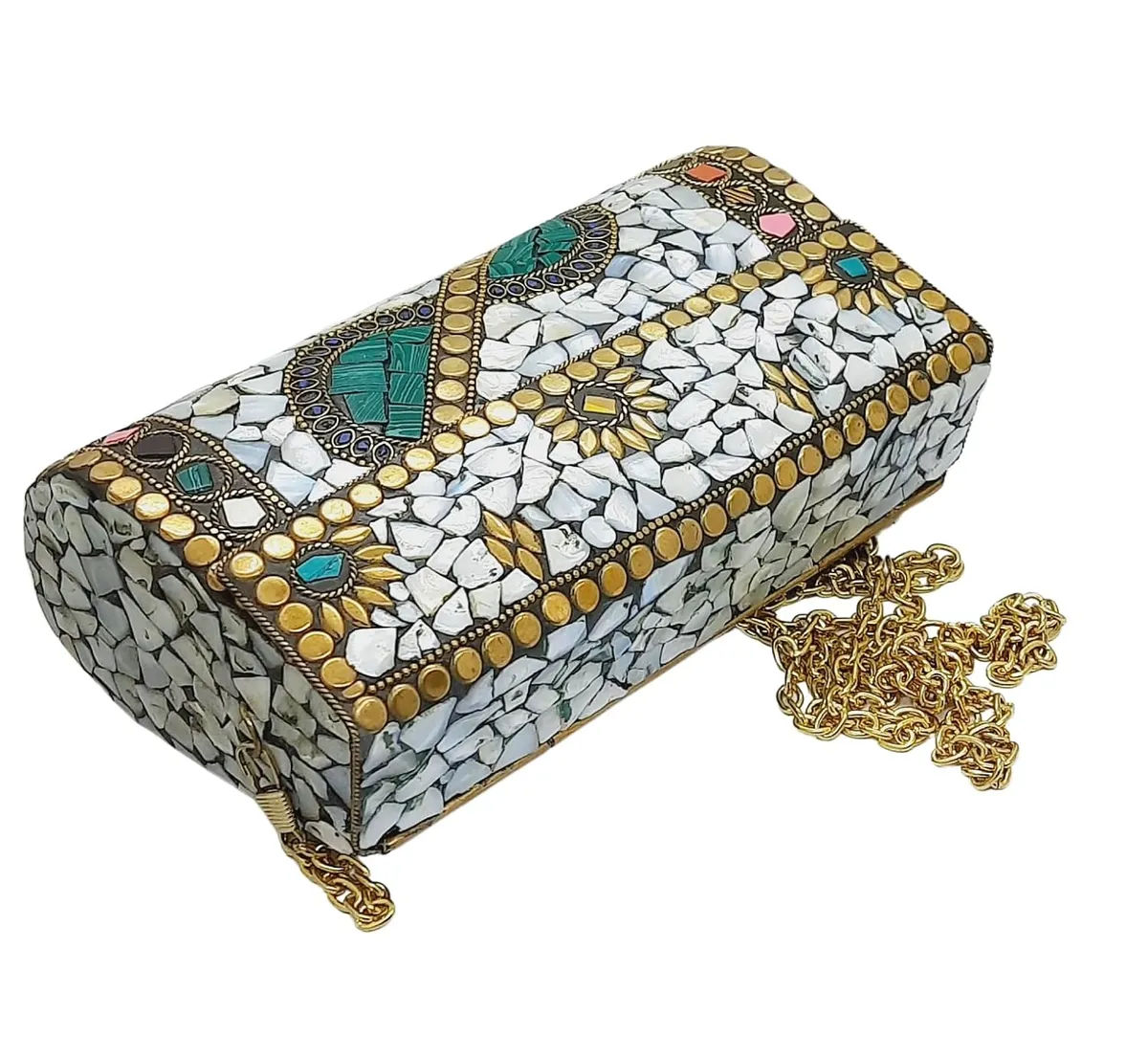 Shell Chips Mosaic Ethnic Handbag for Women